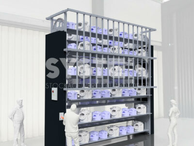 Vertical storage systems by SYSTEO