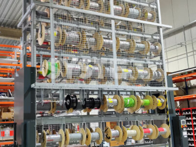 Automated carousel storage system for cable drums